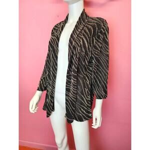 Black and Bronze Lurex Sparkle Zebra Print Cardigan